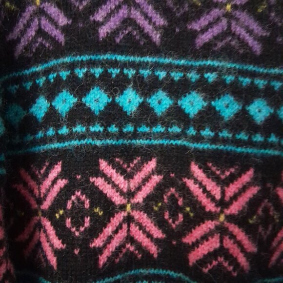 Handknit Nordic Fair Isles Pullover Sweater Wool - Picture 6 of 8